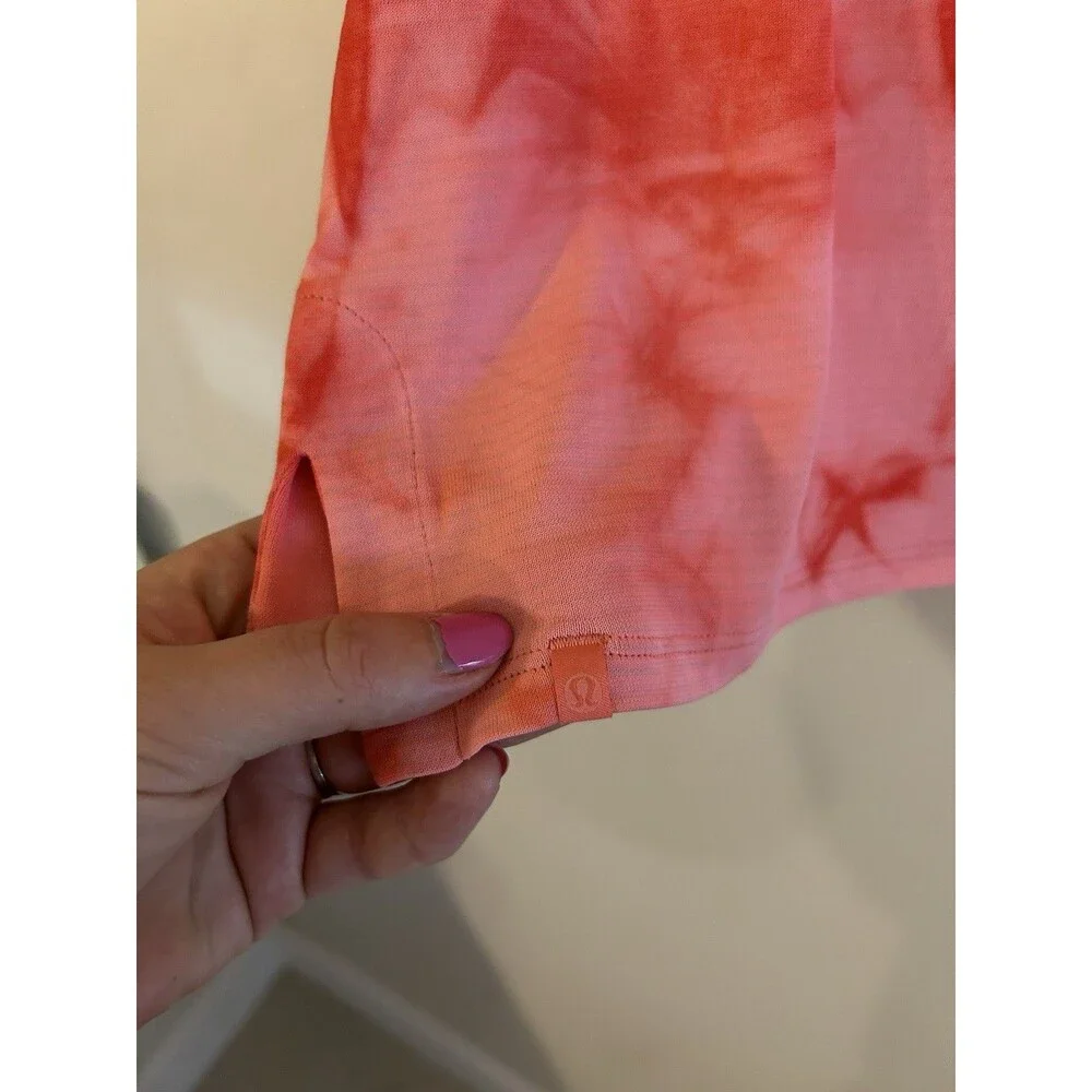 Lululemon Train to Be Tank Size 10 Rain Marble Dye Raspberry Cream